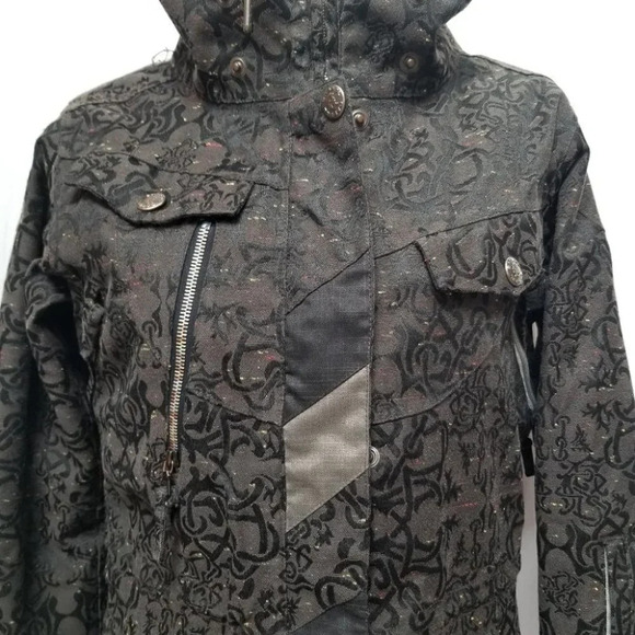 CAPP3L Ride Snowboard  Brown Black Print Jacket S - Picture 14 of 16